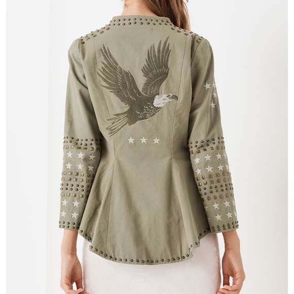 NWT Spell and the Gypsy Eagleback Matinee Khaki Bohemian Peplum Hem Jacket XS - Picture 7 of 16